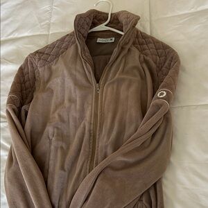 Brown Quilted Jacket Set